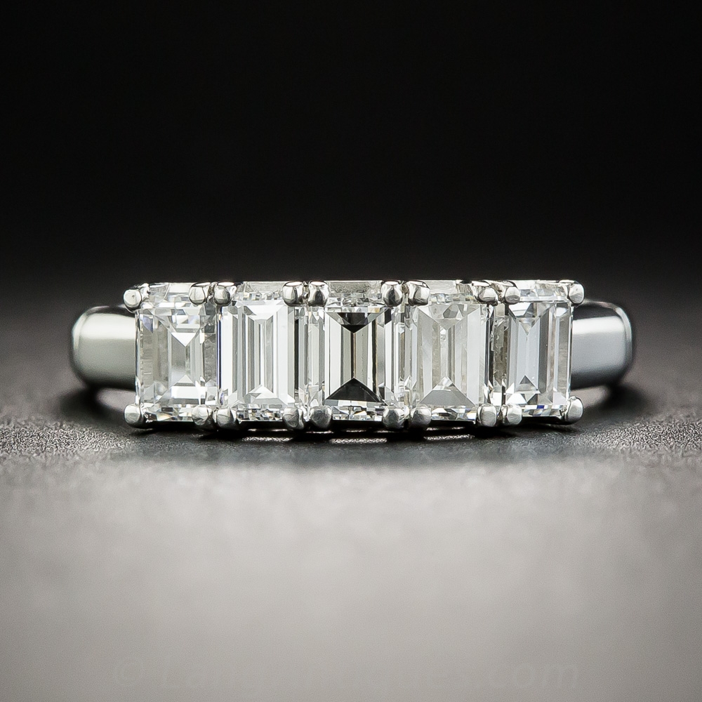Platinum FiveStone Baguette Diamond Ring