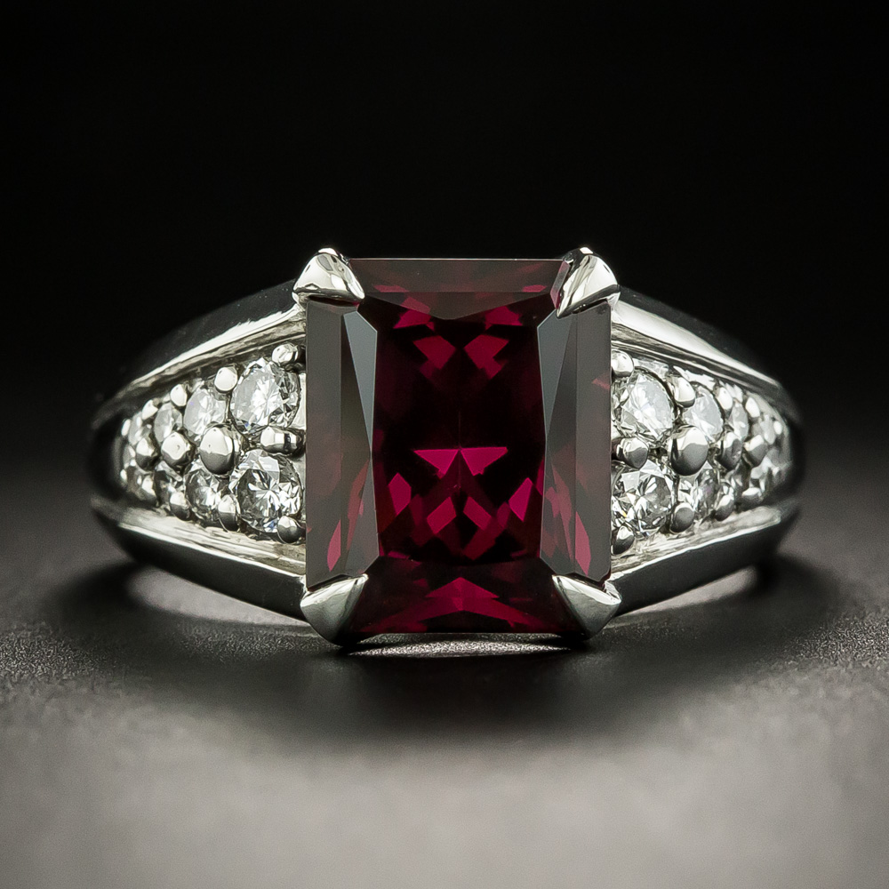 Rare Color Shift Garnet and Diamond Ring