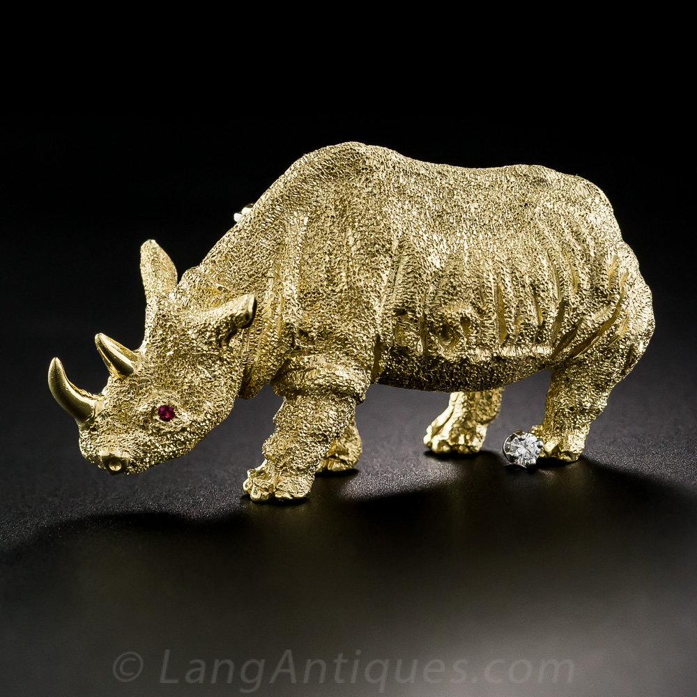 Rhinoceros Brooch