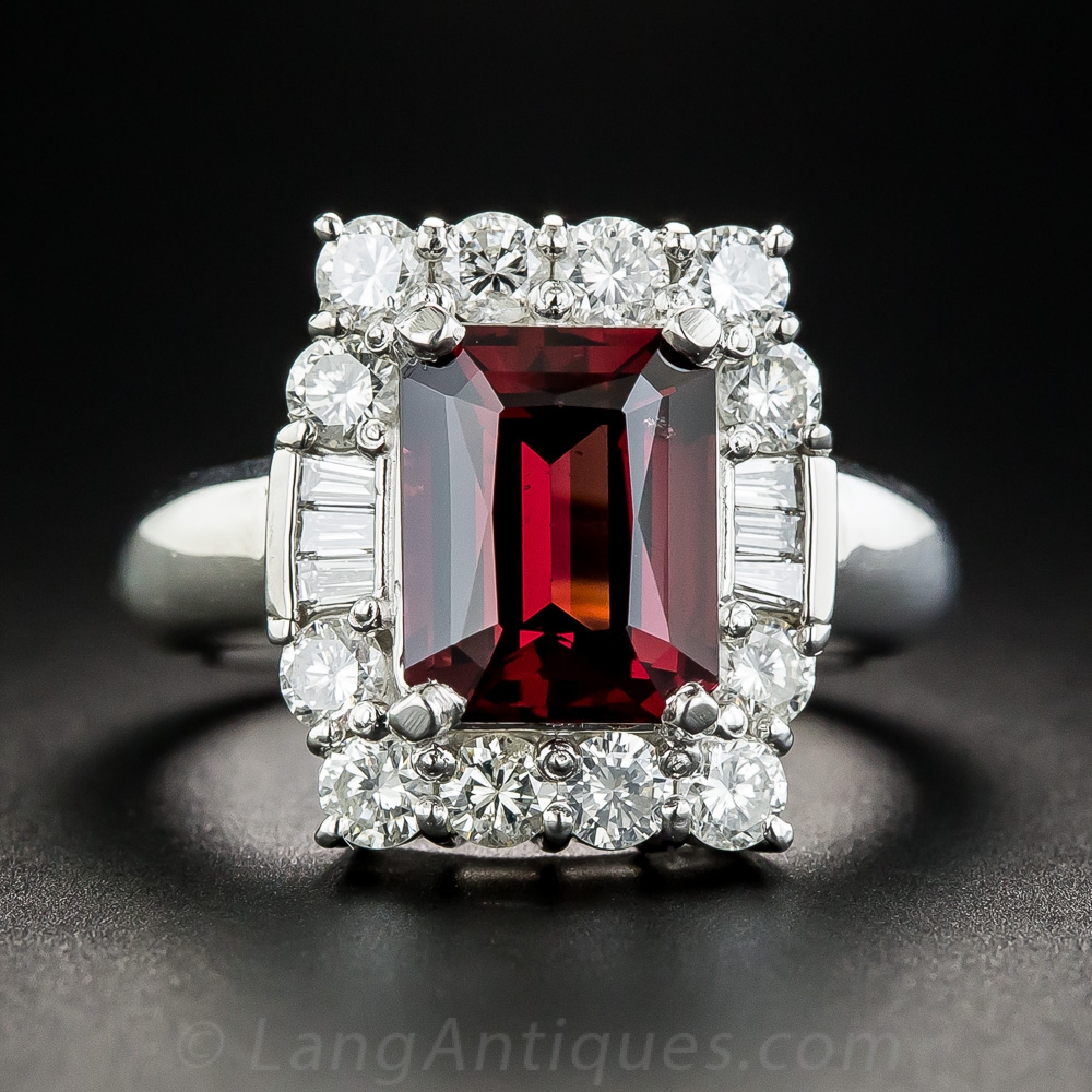 Platinum hot sale garnet ring