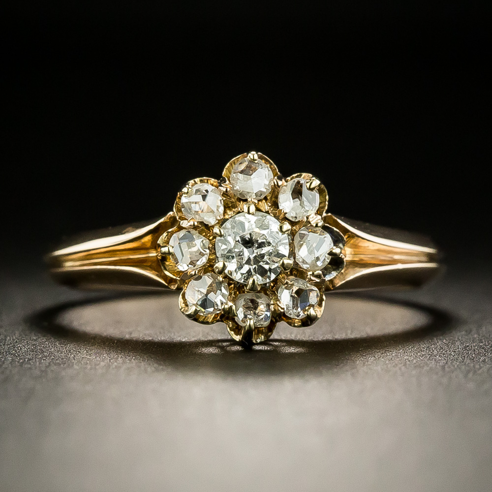 russian antique diamond cluster ring 3 10 1 13297