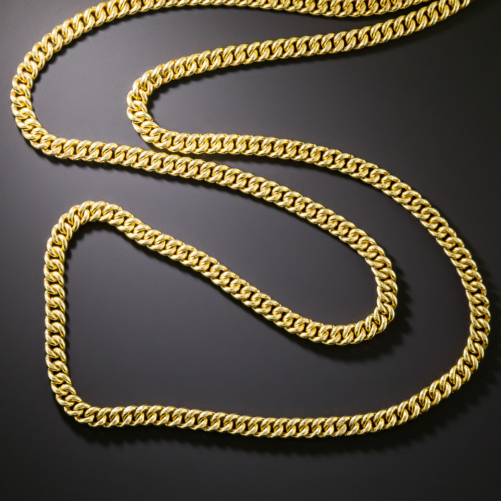 Russian Long Gold Chain Necklace