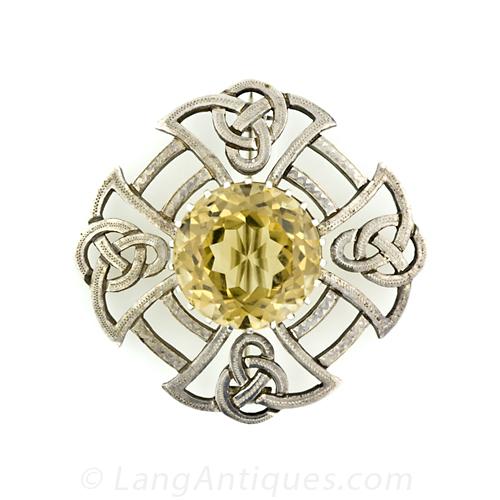 Silver Scottish Brooch with Cairngorm