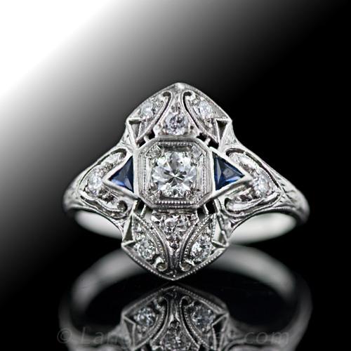 Small Dinner Rings Small Scale Art Deco Diamond Dinner Ring