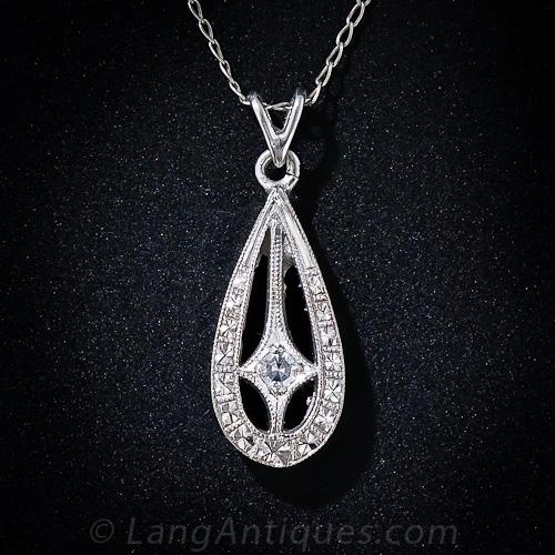 Teardrop Diamond Pendant