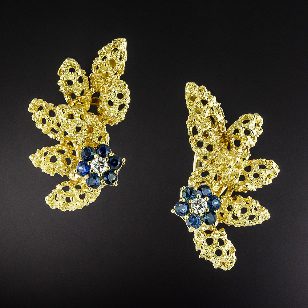 Tiffany & Co. Diamond and Sapphire Clip Earrings