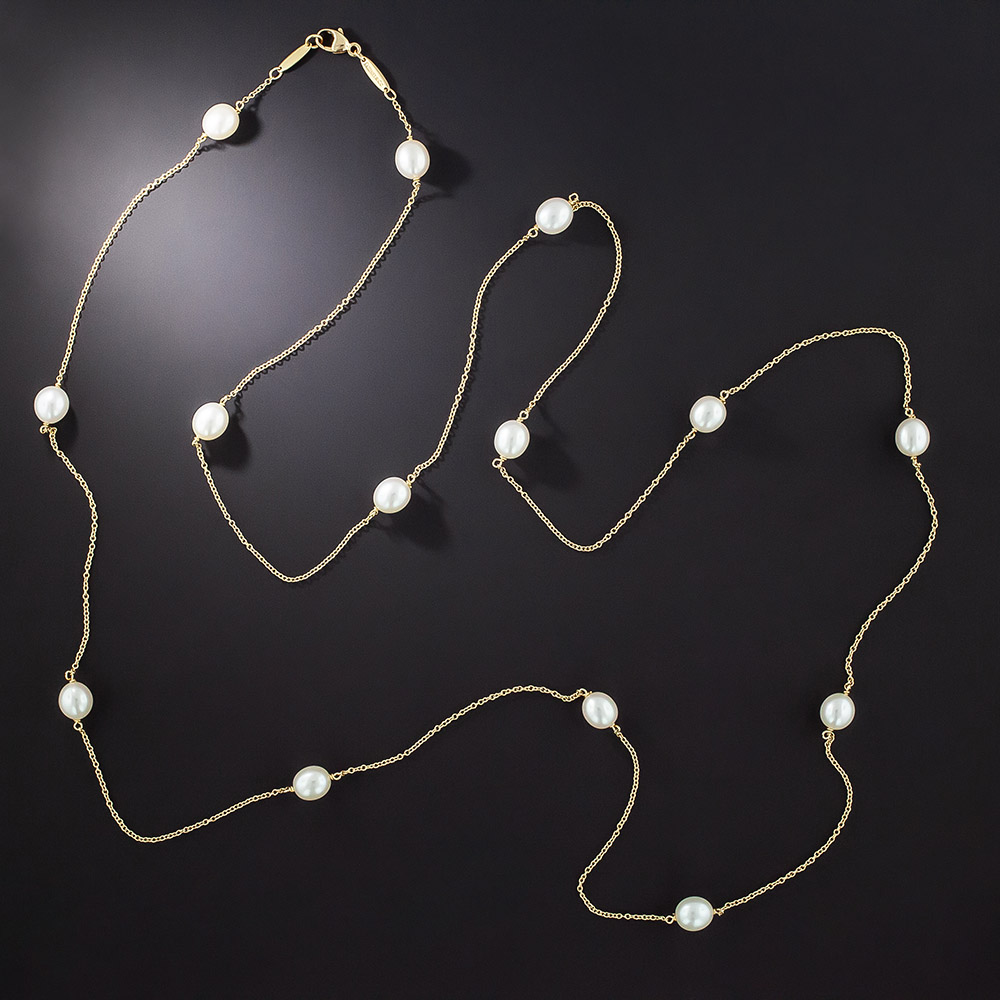 Elsa Peretti Pearls by The Yard Chain Earrings in 18K Gold