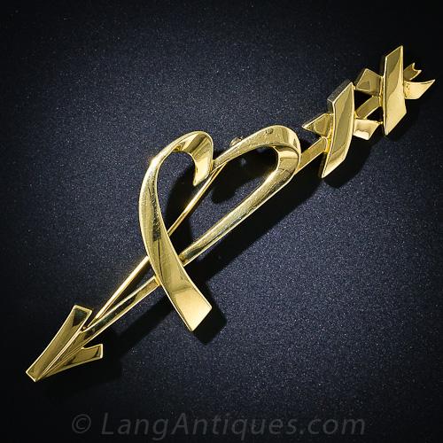 Tiffany & Co. Paloma Picasso Heart and Arrow Brooch