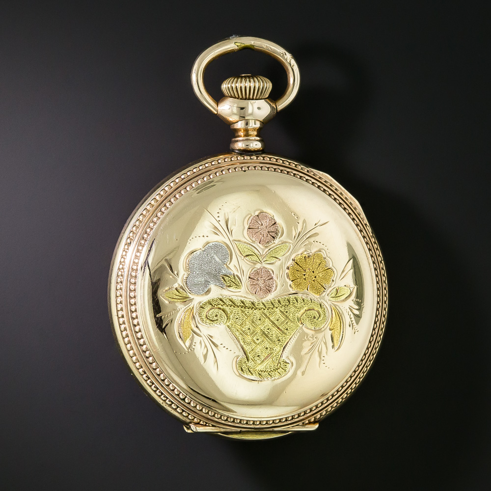 Victorian 4-Color Gold-Filled Waltham Hunting Case Pocket/Pendant