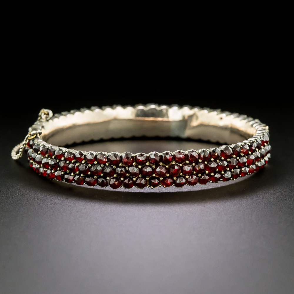 Victorian Bohemian Garnet Bangle Bracelet