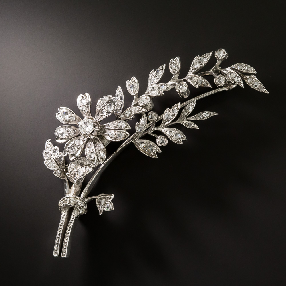 Broche Fleur Exotique En Argent 925 Avec Zircone Cubique 19.88 Ct - Personnalisable - Neuf Sans Emballage