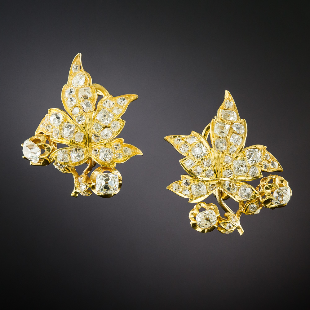 Damiani Diamond Leaf Earrings main image 1