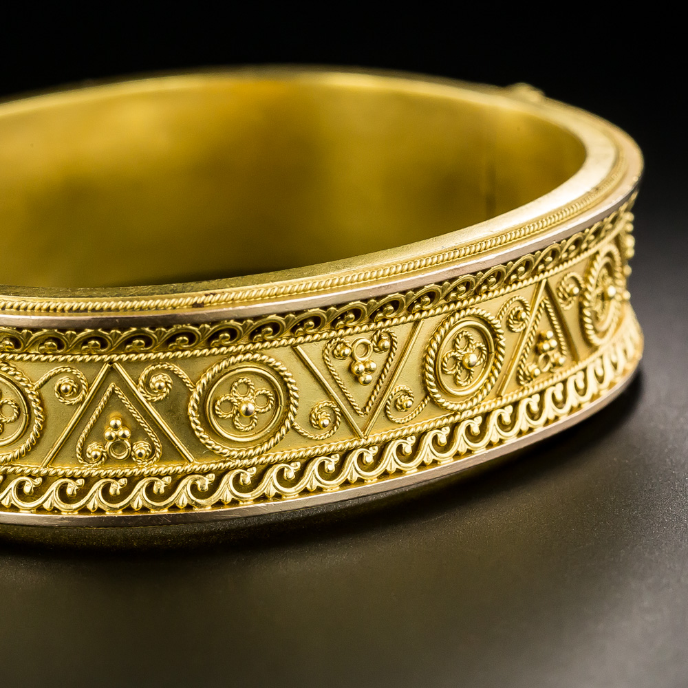 Victorian Etruscan Revival Bangle Bracelet