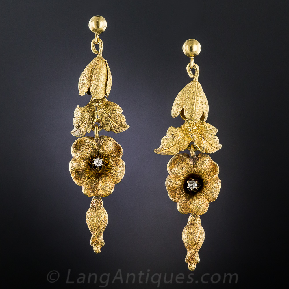 Victorian Flower Dangle Earrings