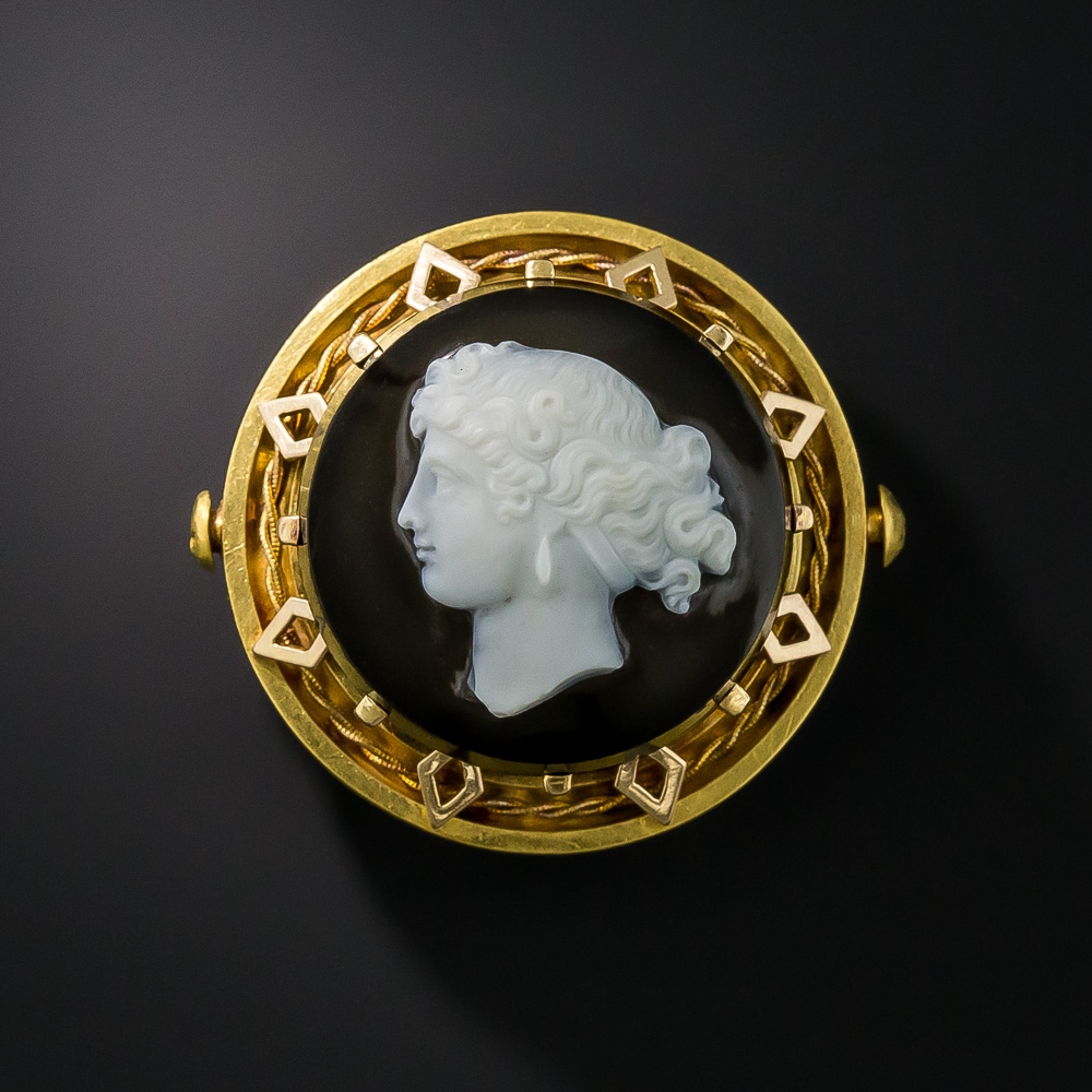 Details about   Antique Cameo 10 K Gold Onyx Hard Stone Stick Pin Portrait Brooch Victorian 1830 