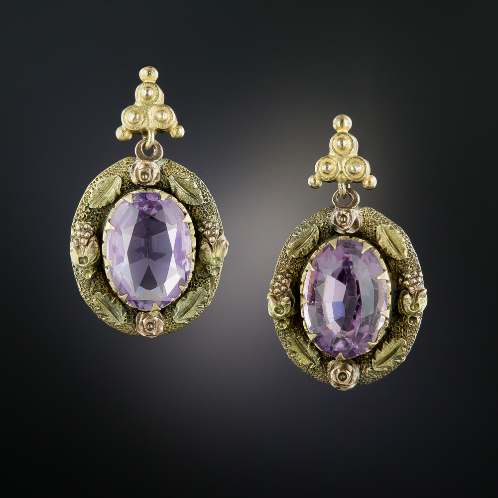 Victorian Light Purple Amethyst Earrings
