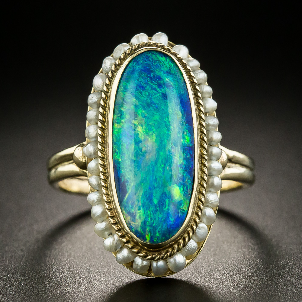 Vintage Opal and Pearl Ring