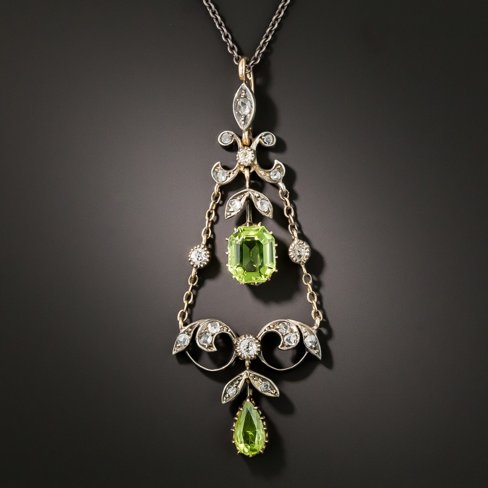 Peridot and Diamond Necklace - Jewellery Designs