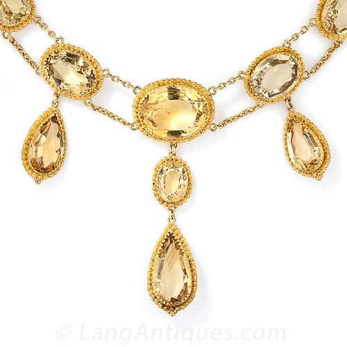 Victorian Retrospective Citrine Necklace