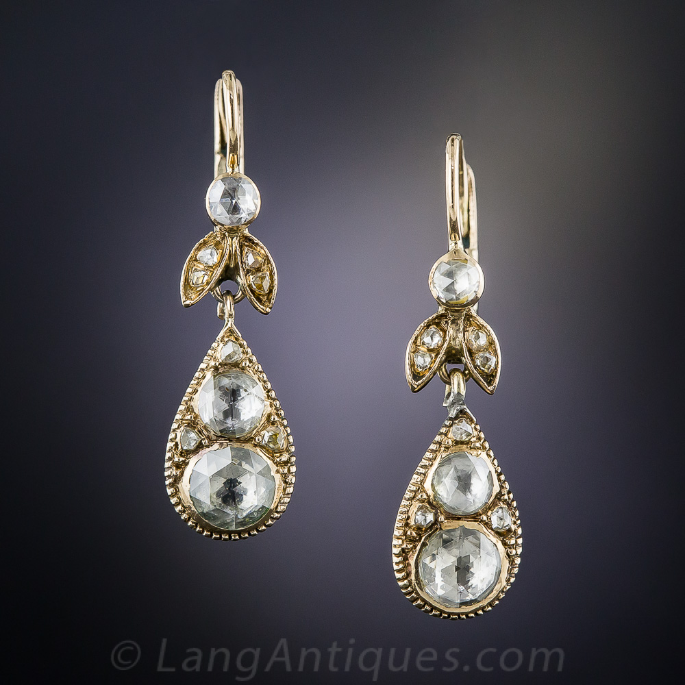 Victorian Rose-Cut Diamond Earrings