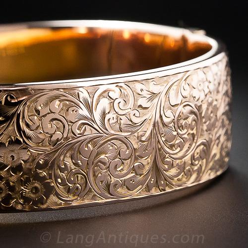 Victorian Rose Gold Bangle Bracelet