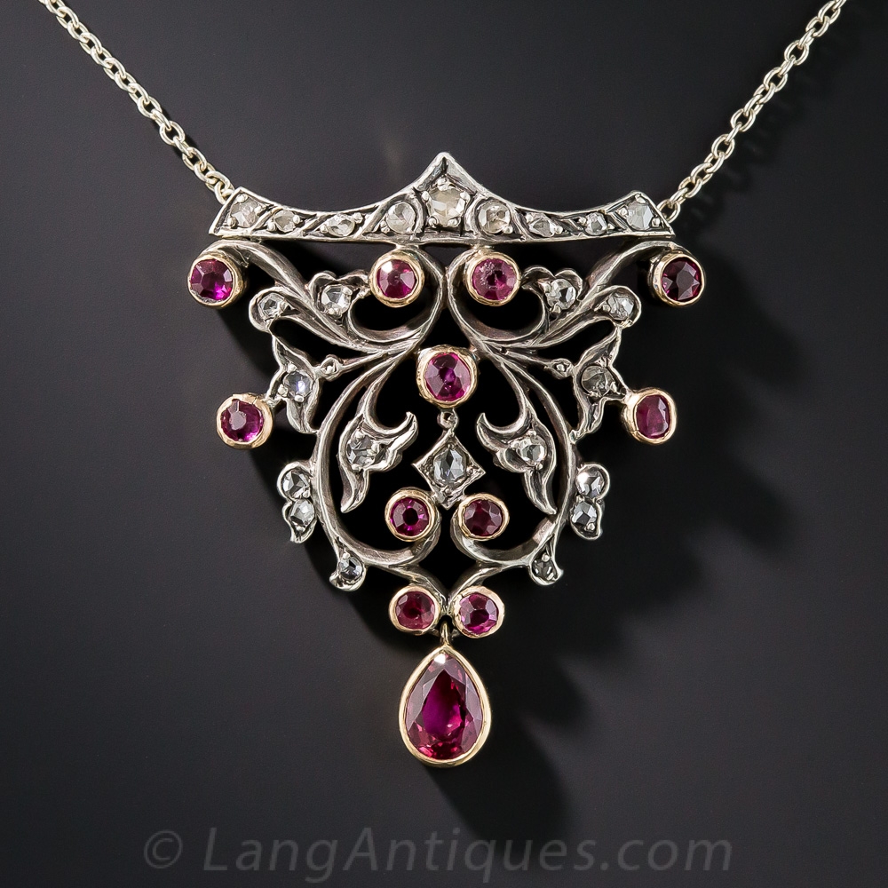 Victorian ruby sale necklace