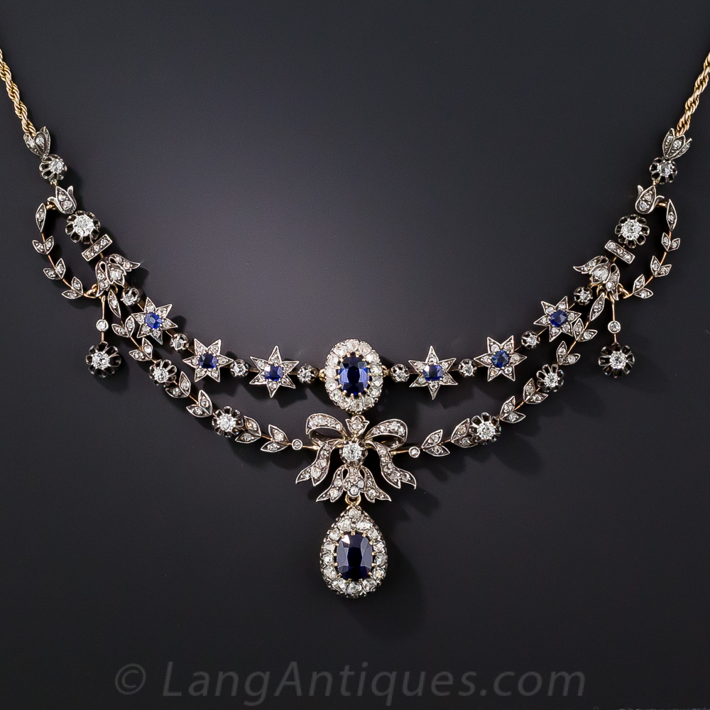 Vintage Sapphire & Diamond Necklace – Highland Diamond