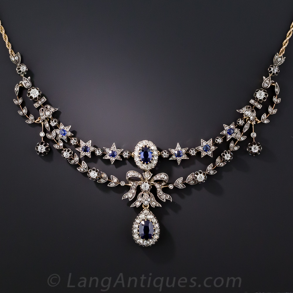 Victorian Sapphire and Diamond Necklace