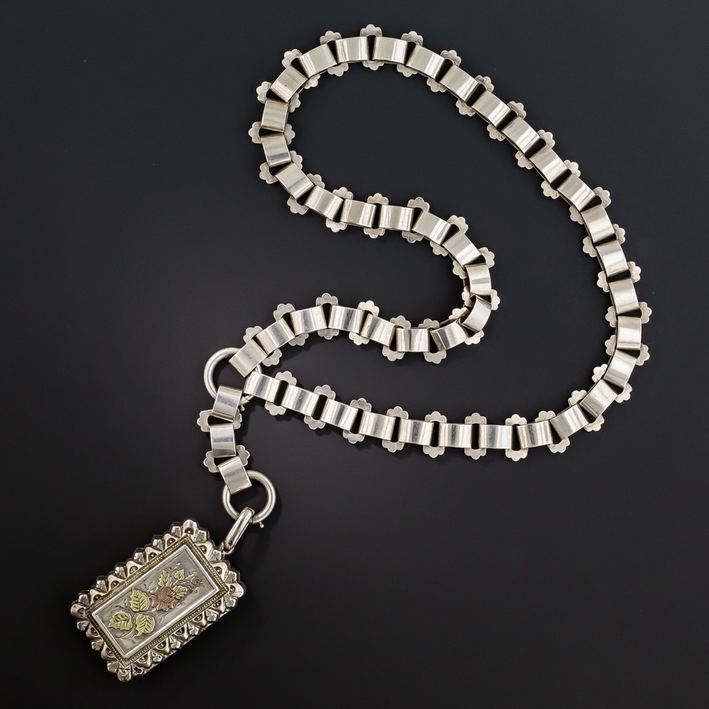 Victorian silver clearance locket and chain