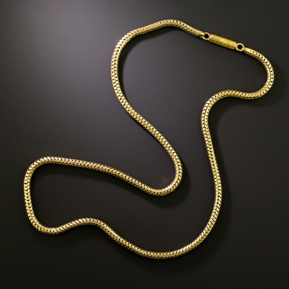 【VINTAGE HOLLYWOOD】Diagonal Snake Chain Necklace VINTAGE HOLLYWOOD】Diagonal Snake Chain Necklace (VINTAGE
