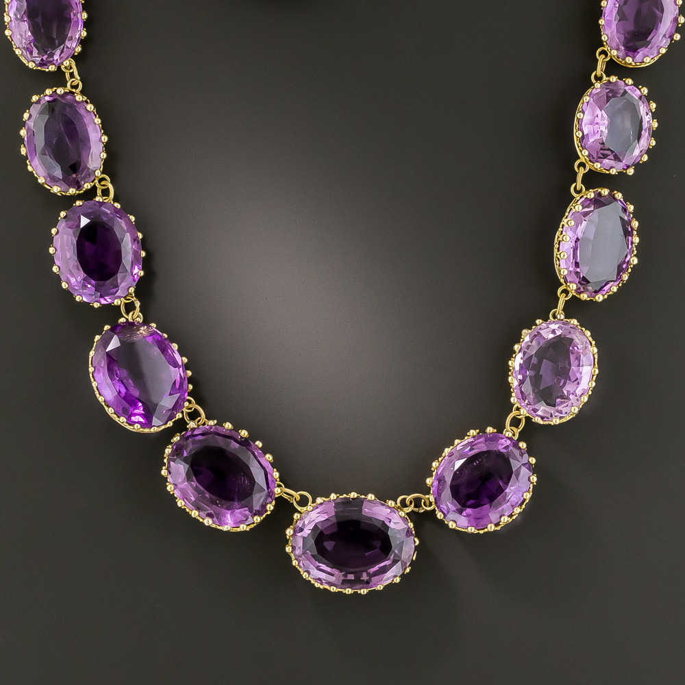 Victorian Style Amethyst Riviere Necklace