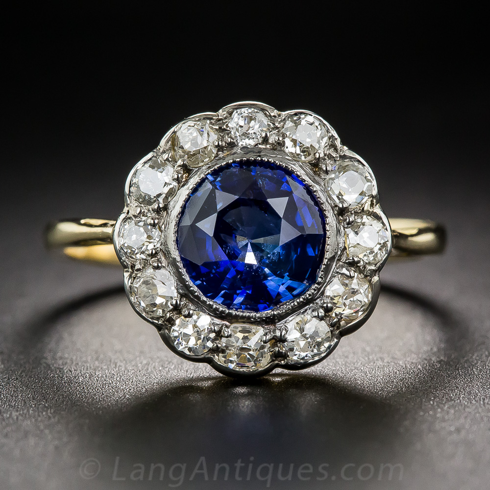 Victorian Style Sapphire and Diamond Ring