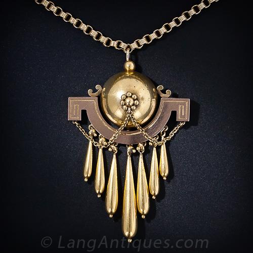 Victorian Two-Tone Gold Tassel Pendant Necklace