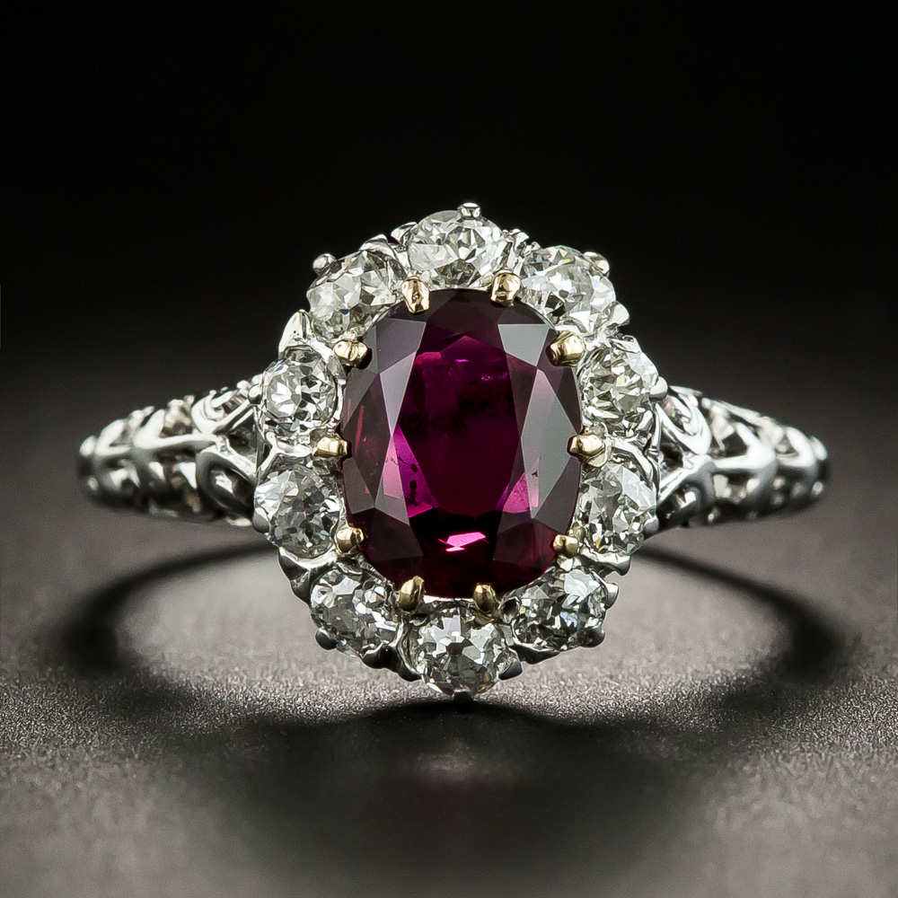 Vintage 1.24 Carat Ruby and Diamond Ring