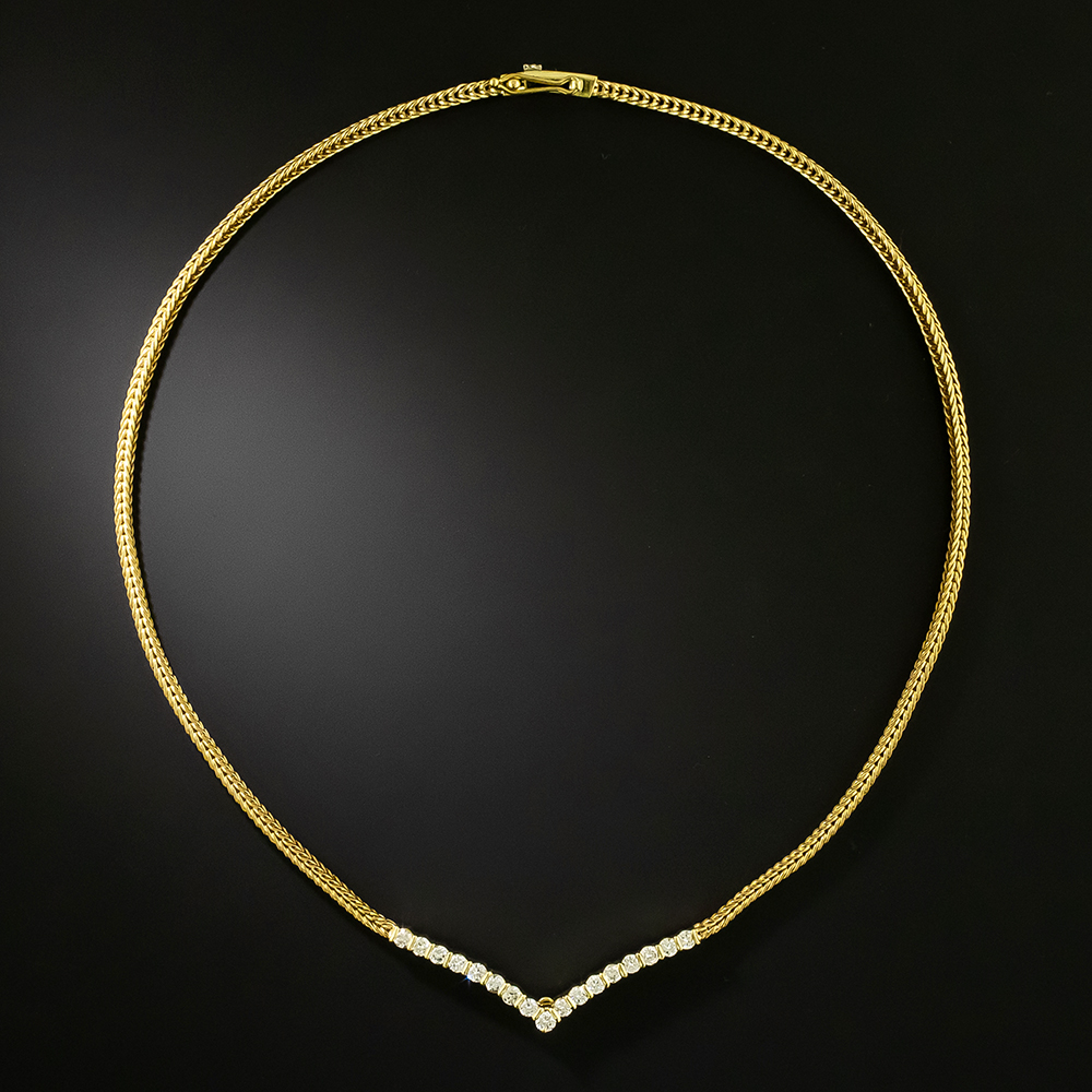 ト*ヤ様 VINTAGE CHAIN 90s Vintage 1980-1990s Tiffany & Co. Diamond Necklace