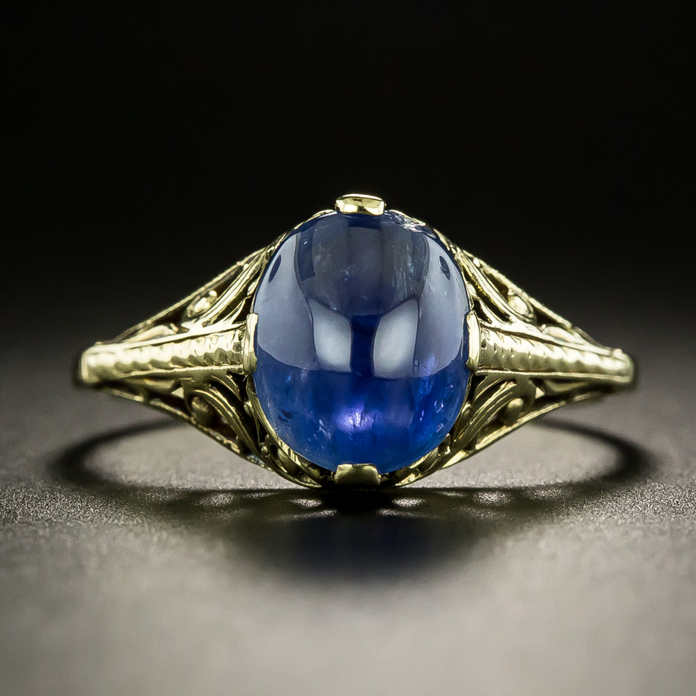 Vintage 2.82 Carat Cabochon Sapphire Ring