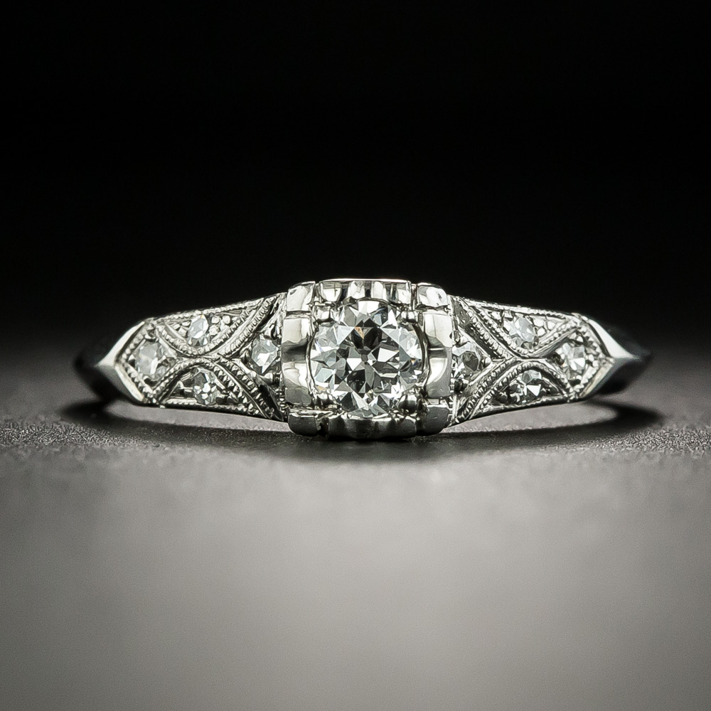 Vintage .20 Carat Diamond Engagement Ring - Palladium