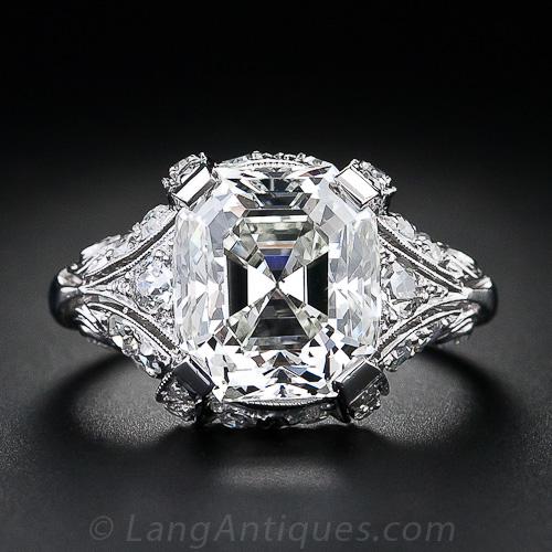 Antique asscher cut diamond ring new arrivals