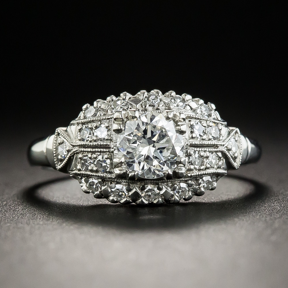 Vintage .55 Carat Diamond Platinum Engagement Ring