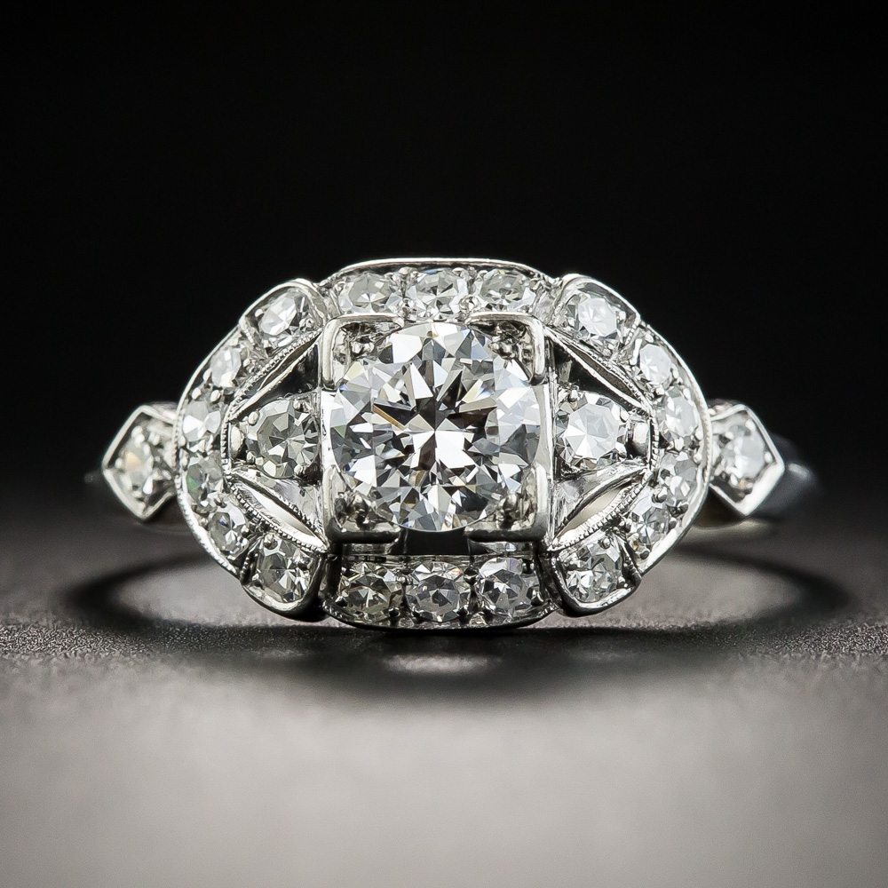 Vintage .58 Carat Diamond Palladium Engagement Ring by Loretz & Benoit