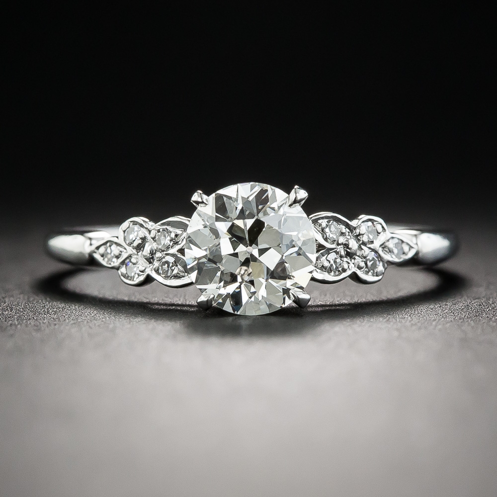 Vintage .92 Carat Diamond Platinum Engagement Ring by Orange Blossom