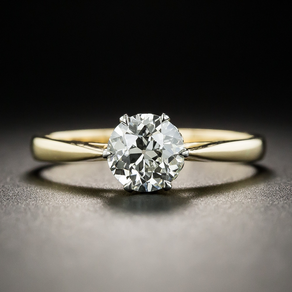 Vintage .95 Carat Diamond Solitaire Engagement Ring - GIA K VS1