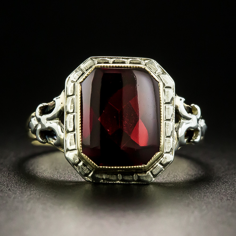 Vintage Buff-Cut Garnet Ring