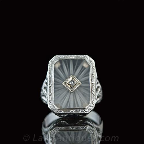 Carved quartz ring new arrivals