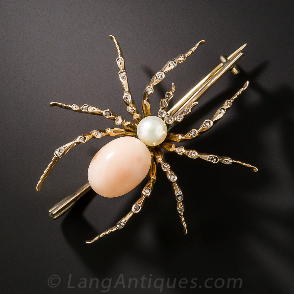 Unique Vintage Style Large Spider Brooch 