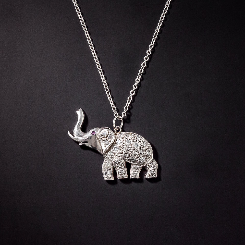Vintage silver charm Wildlife Safari Nature Elephant