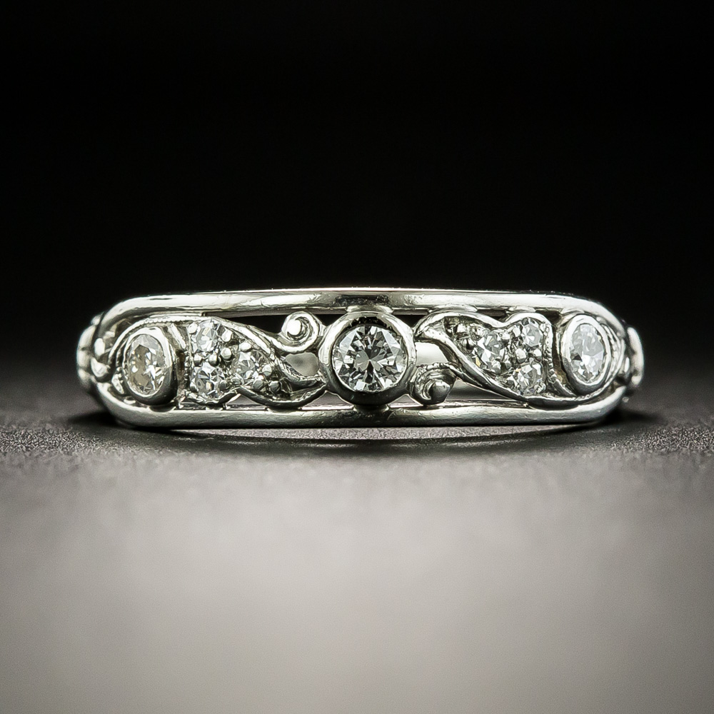 Vintage openwork on sale band ring