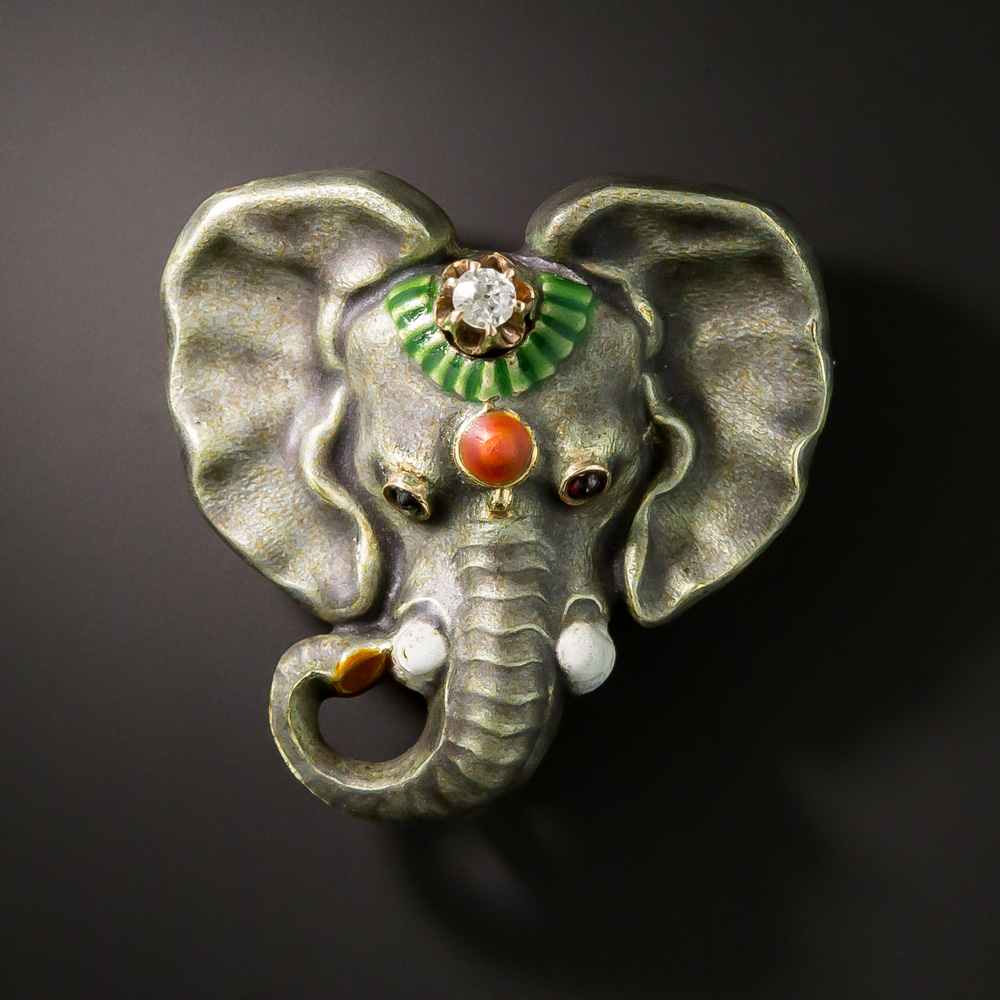 Elephant best sale brooch vintage