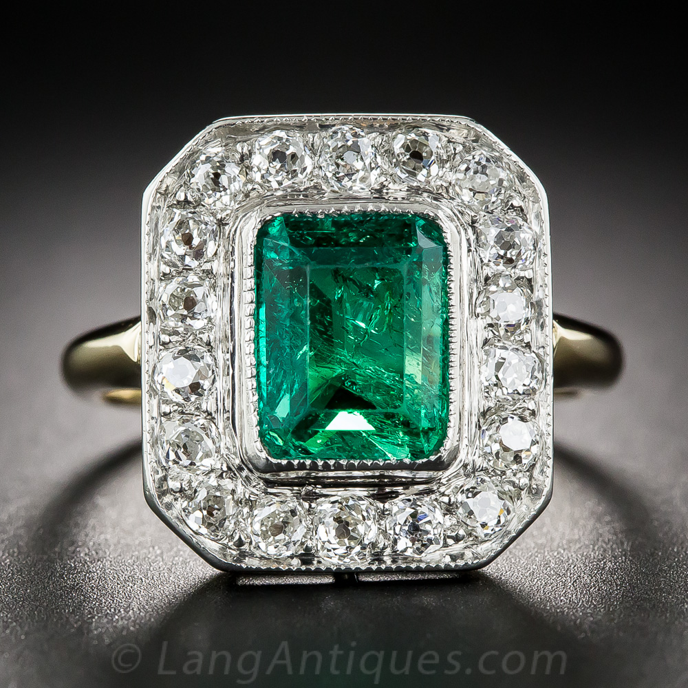 Vintage Emerald and Diamond Ring