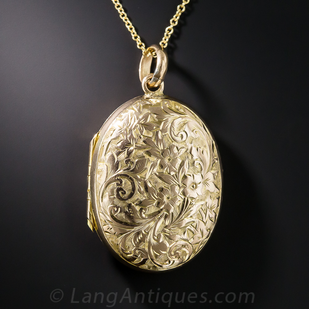 Vintage English Engraved Locket